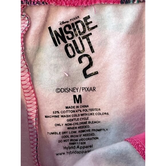Inside Out 2 Disney Shorts Womens Medium Graphic Sweat Active Pink Blue Envy - Picture 8 of 16
